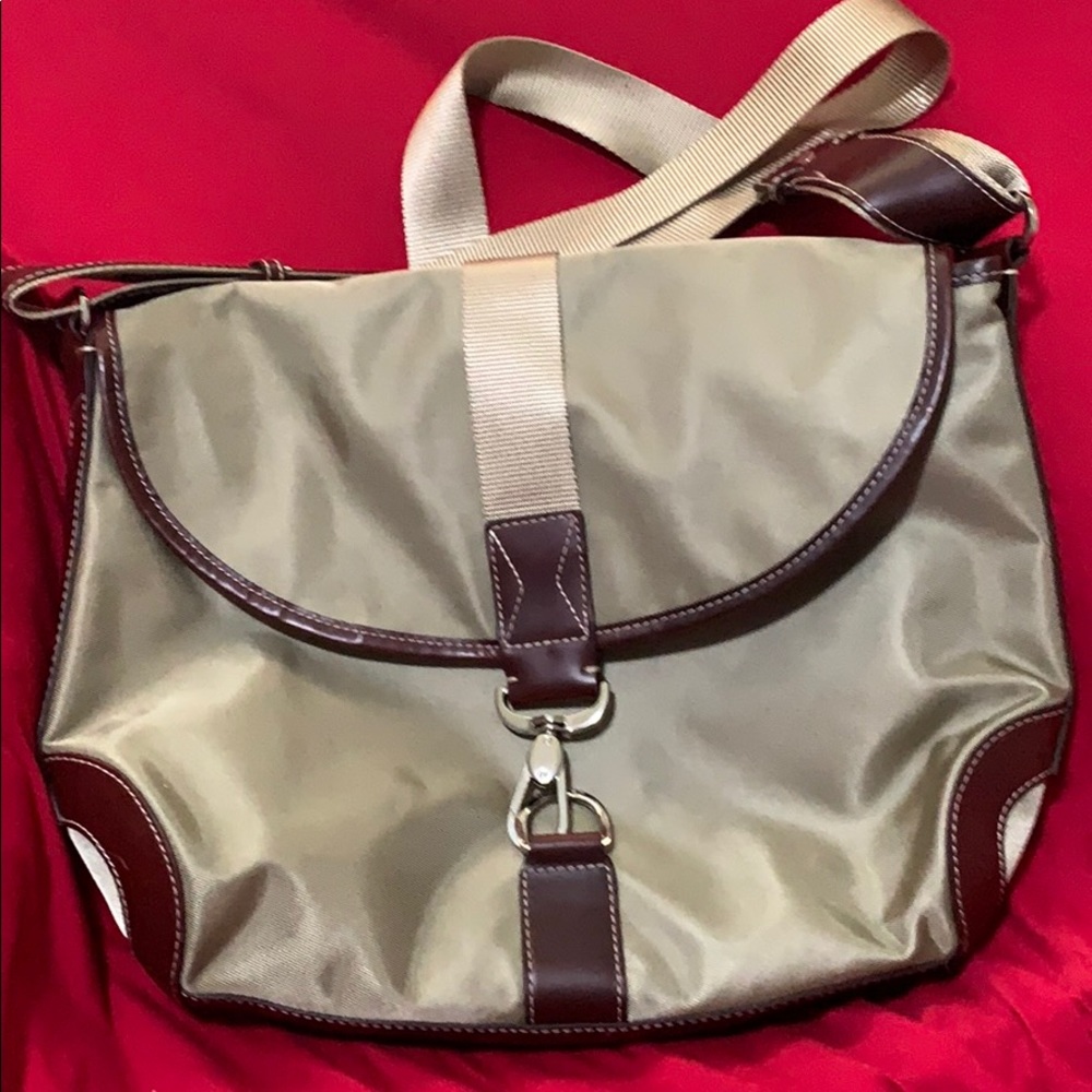 Lancel Leather/Cloth Shoulder Bag